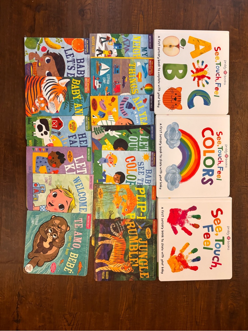 Bundle indestructibles and See Touch Feel books.
